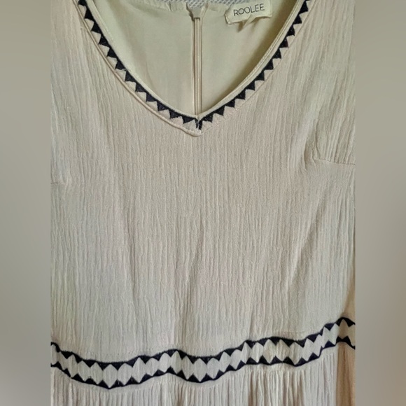 Roolee Cream Midi Dress with Navy Details - Picture 4 of 8